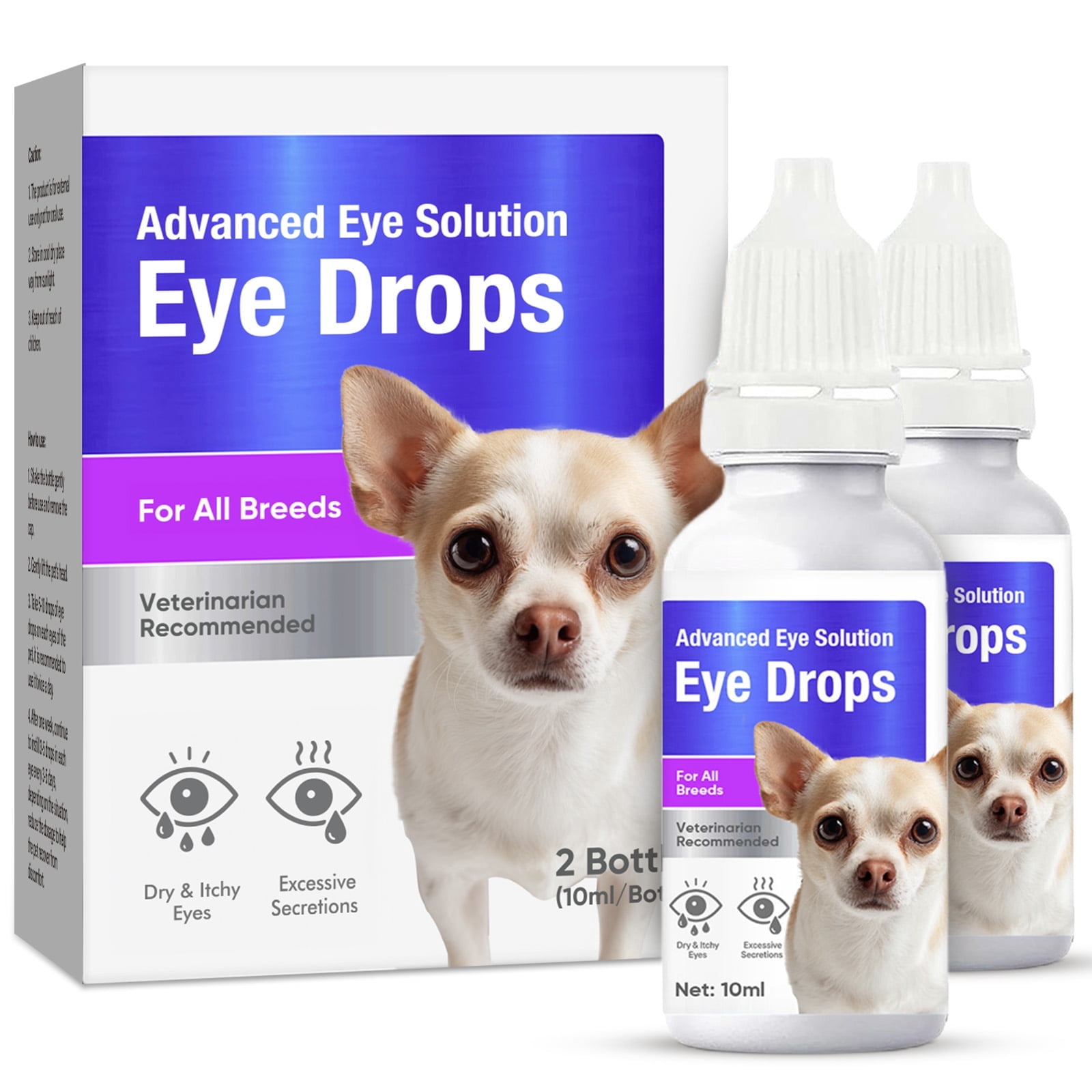 Dogs Eye Drops, Dogs Eye Infection Treatment, Relieve Red Eyes & Allergy Symptoms for All Animal, Dog Eye Wash for Cleaning Tear Streaks、Removing Eye Stains & Relieving Dryness